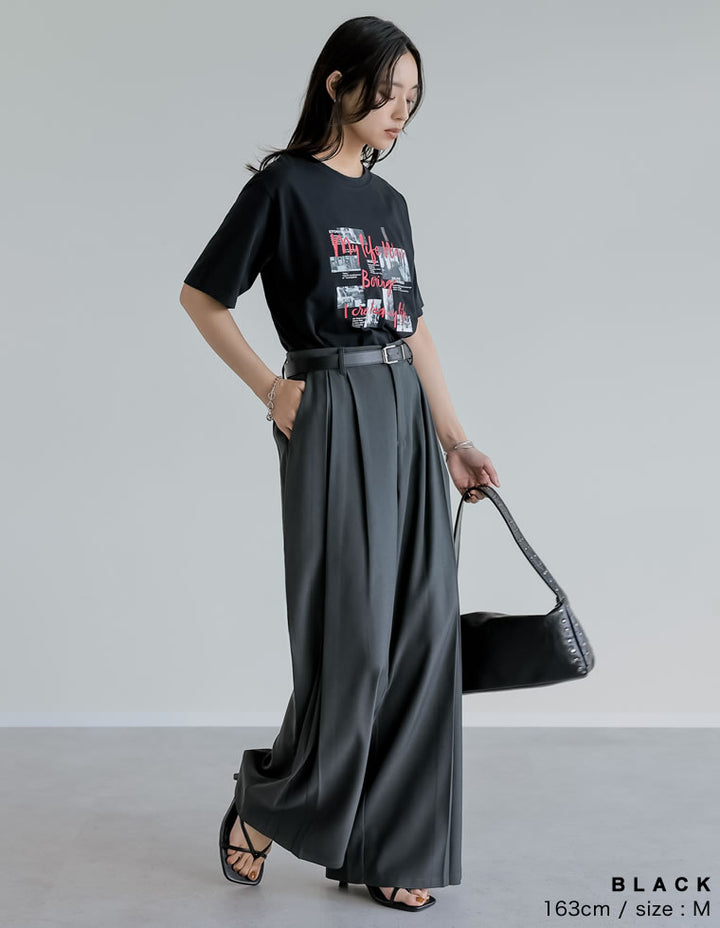 【TIME SALE 25%OFF ¥2,498⇒¥1,873】[UVカット][接触冷感][紫外線対策]コラージュフォトロゴTシャツ[mb] トップス 人気レディースファッション通販 リエディ