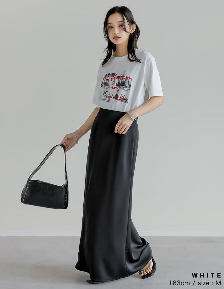 【TIME SALE 25%OFF ¥2,498⇒¥1,873】[UVカット][接触冷感][紫外線対策]コラージュフォトロゴTシャツ[mb] トップス 人気レディースファッション通販 リエディ