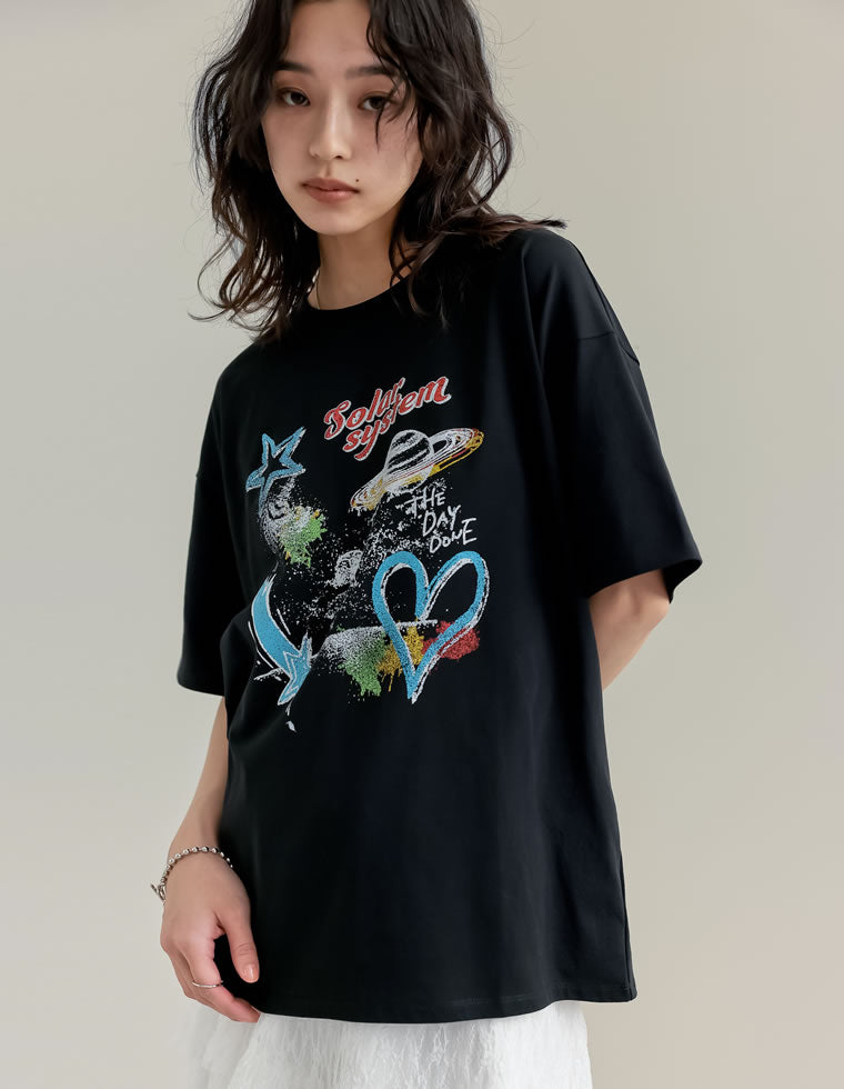 プラネットグラフィックTシャツ - トップス通販 | 人気レディース
