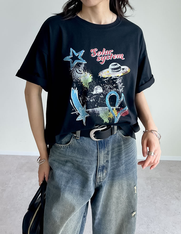 プラネットグラフィックTシャツ - トップス通販 | 人気レディース