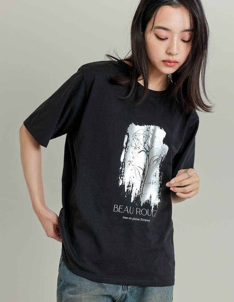 接触冷感・UV天竺箔フラワーTシャツ - トップス通販 | 人気レディース