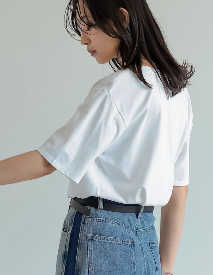 【TIME SALE 25%OFF ¥2,498⇒¥1,873】[華奢見えが叶う][UVカット][接触冷感][紫外線対策]チェーン刺繍ロゴTシャツ[mb] トップス 人気レディースファッション通販 リエディ