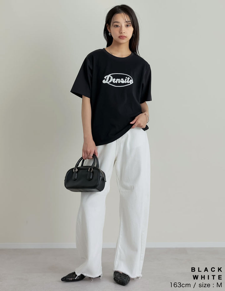 【TIME SALE 25%OFF ¥2,498⇒¥1,873】[華奢見えが叶う][UVカット][接触冷感][紫外線対策]チェーン刺繍ロゴTシャツ[mb] トップス 人気レディースファッション通販 リエディ