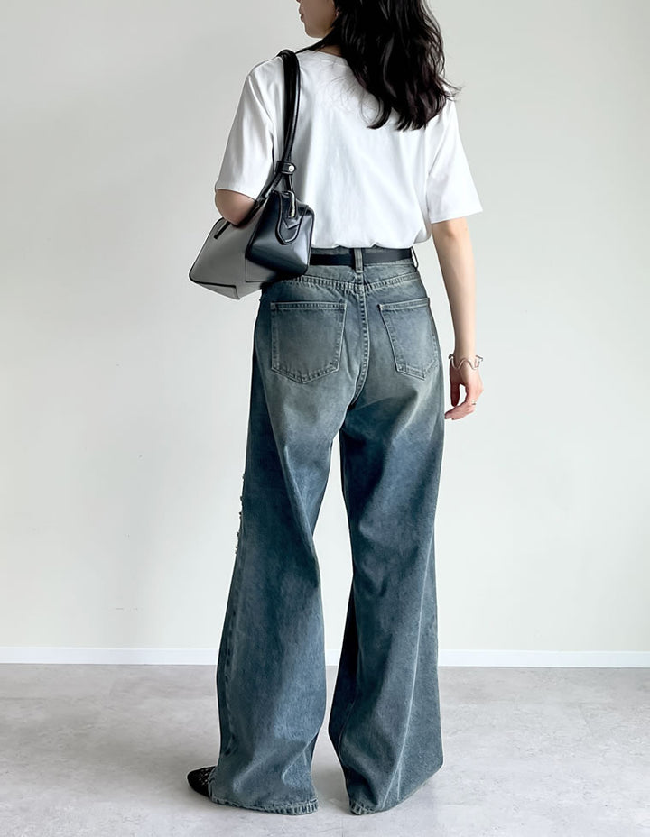 【TIME SALE 25%OFF ¥2,498⇒¥1,873】[華奢見えが叶う][UVカット][接触冷感][紫外線対策]チェーン刺繍ロゴTシャツ[mb] トップス 人気レディースファッション通販 リエディ