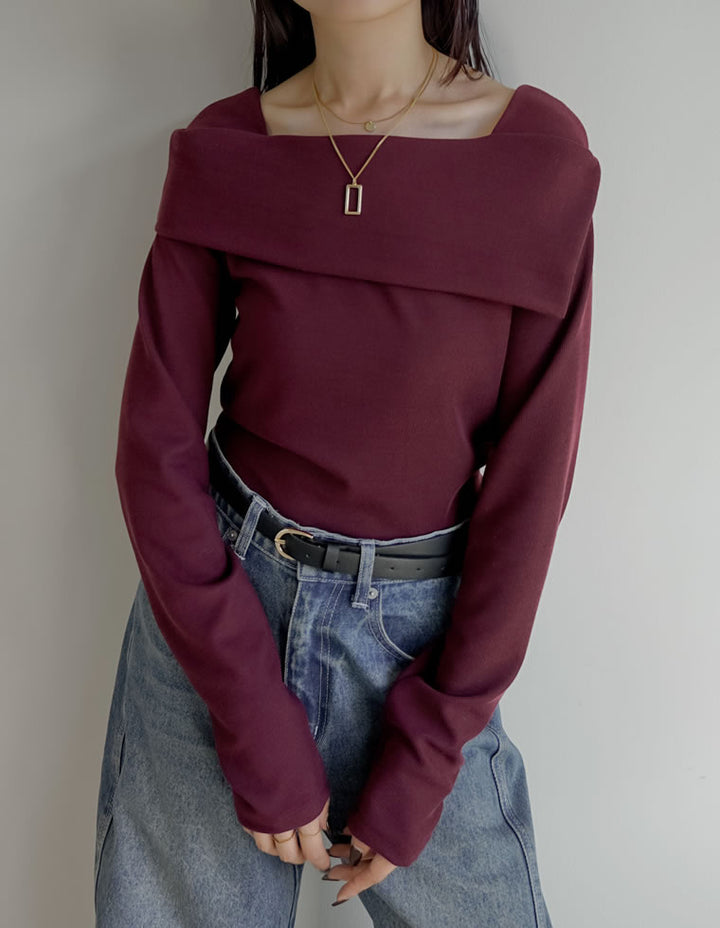 【TIME SALE 20%OFF】[ブラ紐隠し]スムースリブアシンメトリーオフショルダートップス トップス 人気レディースファッション通販 リエディ