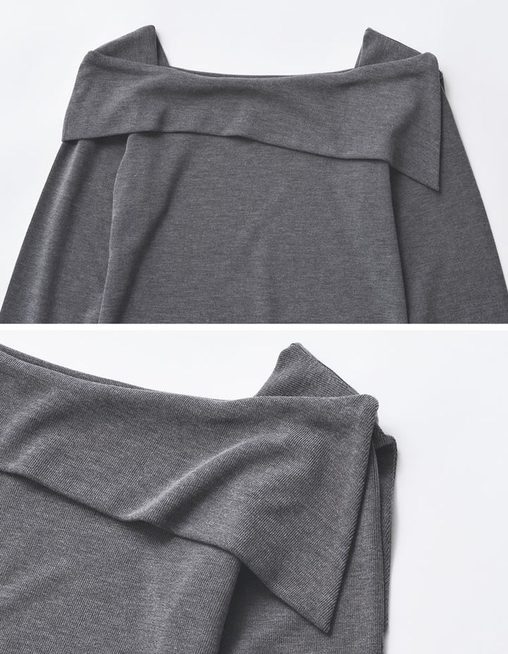 【TIME SALE 20%OFF】[ブラ紐隠し]スムースリブアシンメトリーオフショルダートップス トップス 人気レディースファッション通販 リエディ