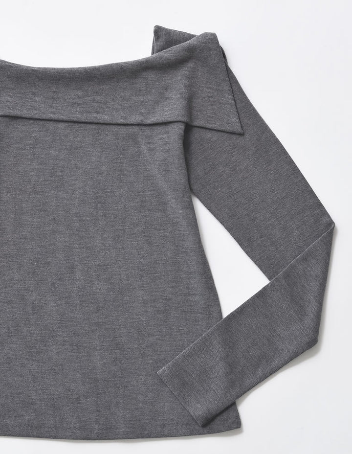 【TIME SALE 20%OFF】[ブラ紐隠し]スムースリブアシンメトリーオフショルダートップス トップス 人気レディースファッション通販 リエディ