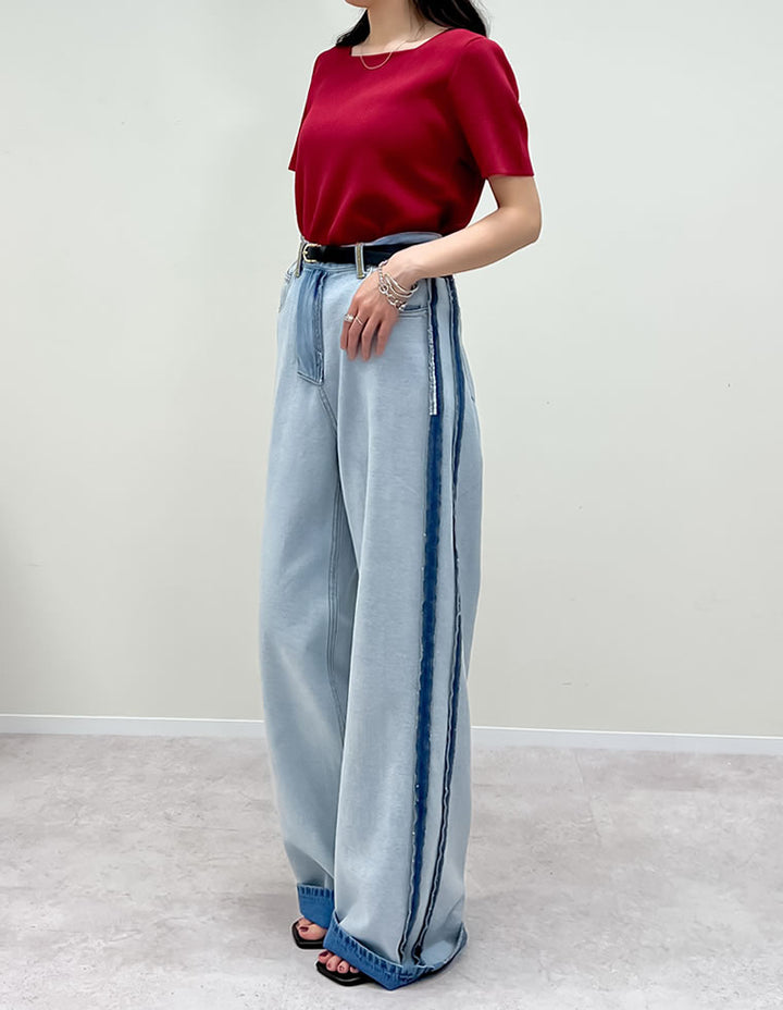 【TIME SALE 30%OFF ¥3,747⇒¥2,622】[涼感]スクエアネックレーヨンナイロンニットトップス トップス 人気レディースファッション通販 リエディ