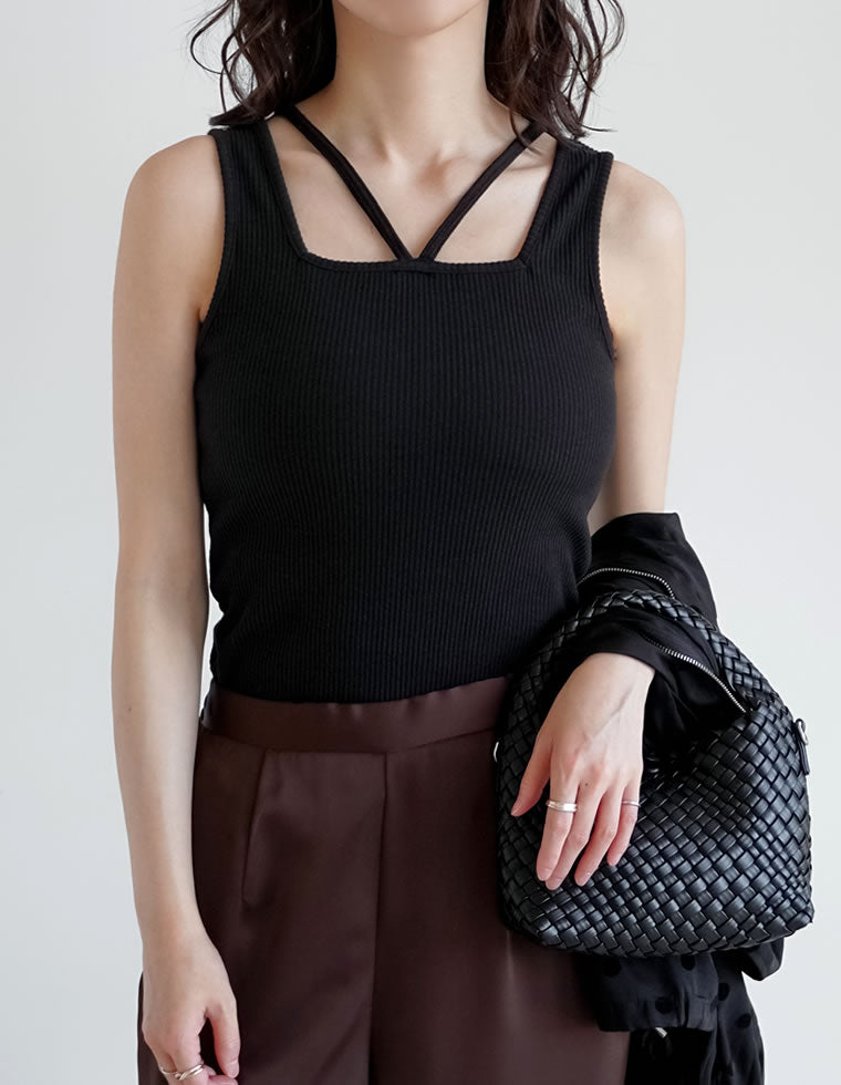 VIVI♡POPO　リブ編み ブラック タンクトップおまとめ商品 VIVI♡POPO リブ編み ブラック タンクトップおまとめ商品 VIVI♡POPO様専用