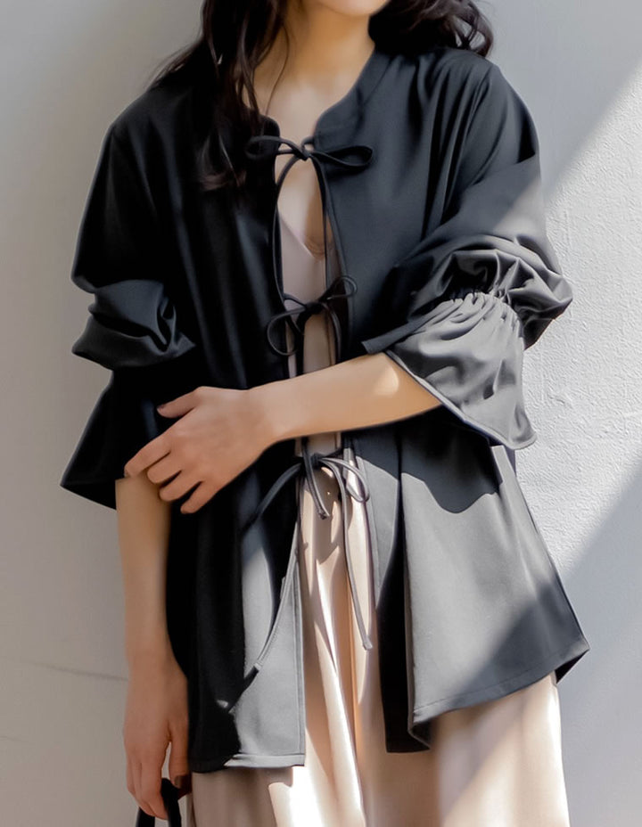 【TIME SALE 35%OFF ¥4,998⇒¥3,248】[UVカット][接触冷感][速乾][水陸両用][DAILY SWIM]ラッシュガード前開きリボンブラウス[返品交換不可] 水着/着物・浴衣 人気レディースファッション通販 リエディ