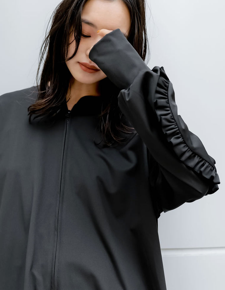 【TIME SALE 30%OFF ¥5,998⇒¥4,198】[UVカット][接触冷感][速乾][水陸両用][DAILY SWIM]ラッシュガード袖フリルZIPブルゾン[返品交換不可] 水着/着物・浴衣 人気レディースファッション通販 リエディ