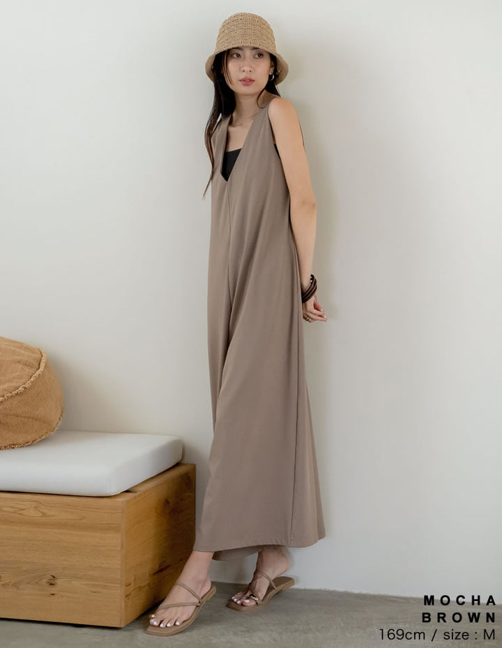 【TIME SALE 35%OFF ¥5,998⇒¥3,898】[UVカット][接触冷感][速乾][水陸両用][DAILY SWIM][低身長/高身長サイズ有]ラッシュガードVネックオールインワン[返品交換不可] 水着/着物・浴衣 人気レディースファッション通販 リエディ