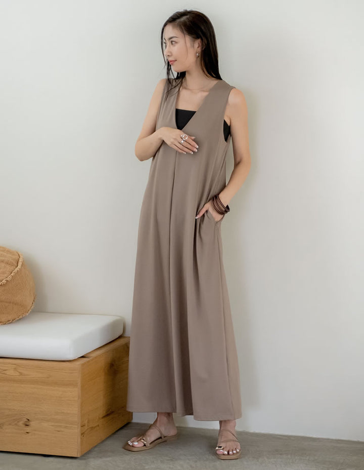 【TIME SALE 35%OFF ¥5,998⇒¥3,898】[UVカット][接触冷感][速乾][水陸両用][DAILY SWIM][低身長/高身長サイズ有]ラッシュガードVネックオールインワン[返品交換不可] 水着/着物・浴衣 人気レディースファッション通販 リエディ