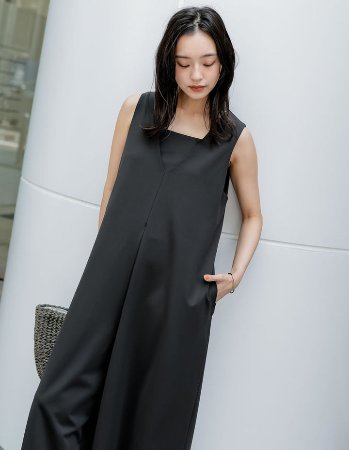【TIME SALE 35%OFF ¥5,998⇒¥3,898】[UVカット][接触冷感][速乾][水陸両用][DAILY SWIM][低身長/高身長サイズ有]ラッシュガードVネックオールインワン[返品交換不可] 水着/着物・浴衣 人気レディースファッション通販 リエディ