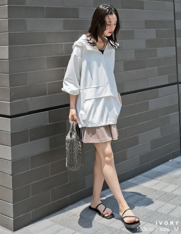 【TIME SALE 30%OFF ¥5,998⇒¥4,198】[UVカット][接触冷感][速乾][水陸両用][DAILY SWIM]ラッシュガードフード付アノラック[返品交換不可] 水着/着物・浴衣 人気レディースファッション通販 リエディ