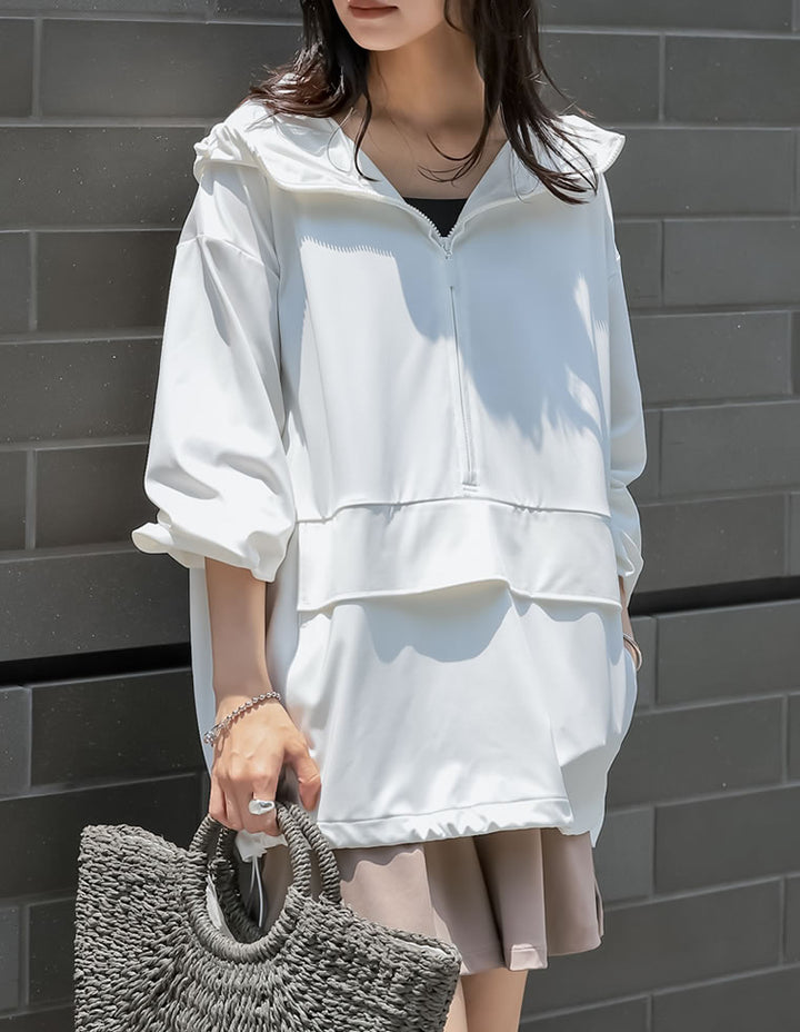 【TIME SALE 30%OFF ¥5,998⇒¥4,198】[UVカット][接触冷感][速乾][水陸両用][DAILY SWIM]ラッシュガードフード付アノラック[返品交換不可] 水着/着物・浴衣 人気レディースファッション通販 リエディ