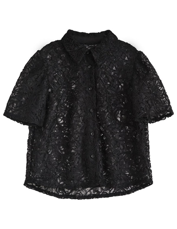 [2025 SUMMER COLLECTION][オケージョン セレモニー]コードレースクロップド半袖シャツ[mb] トップス 人気レディースファッション通販 リエディ