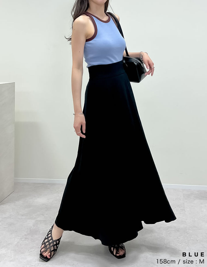【TIME SALE 30%OFF ¥3,298⇒¥2,308】[2025 SUMMER COLLECTION]テレコリブカップ付きバイカラーアメスリタンク[返品交換不可][mb] トップス 人気レディースファッション通販 リエディ
