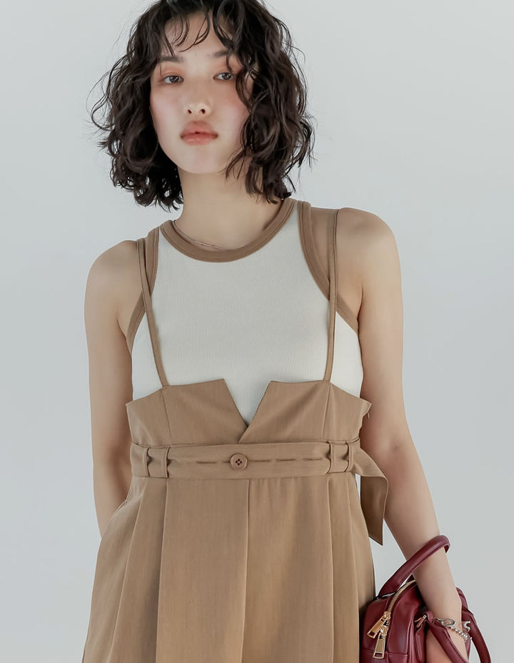 【TIME SALE 30%OFF ¥3,298⇒¥2,308】[2025 SUMMER COLLECTION]テレコリブカップ付きバイカラーアメスリタンク[返品交換不可][mb] トップス 人気レディースファッション通販 リエディ