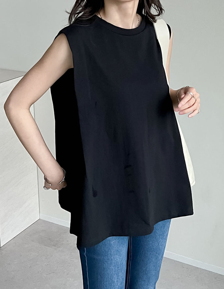 綿天竺ショルダータックノースリーブTシャツ[mb] トップス 人気レディースファッション通販 リエディ