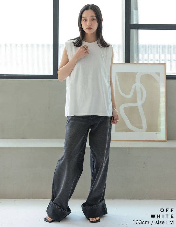 綿天竺ショルダータックノースリーブTシャツ[mb] トップス 人気レディースファッション通販 リエディ