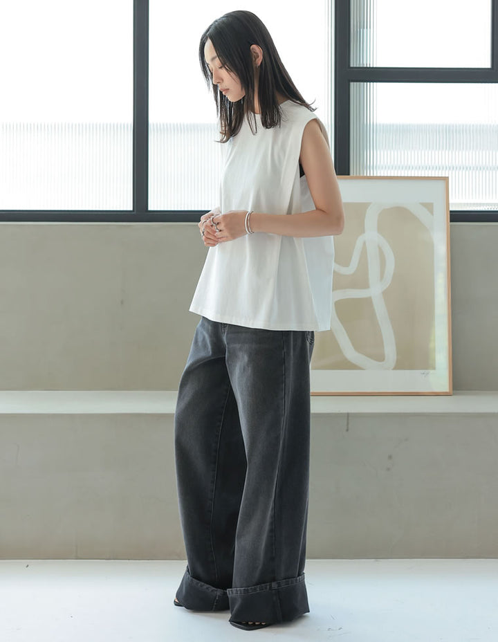 綿天竺ショルダータックノースリーブTシャツ[mb] トップス 人気レディースファッション通販 リエディ