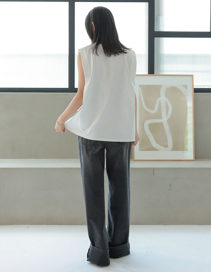 綿天竺ショルダータックノースリーブTシャツ[mb] トップス 人気レディースファッション通販 リエディ