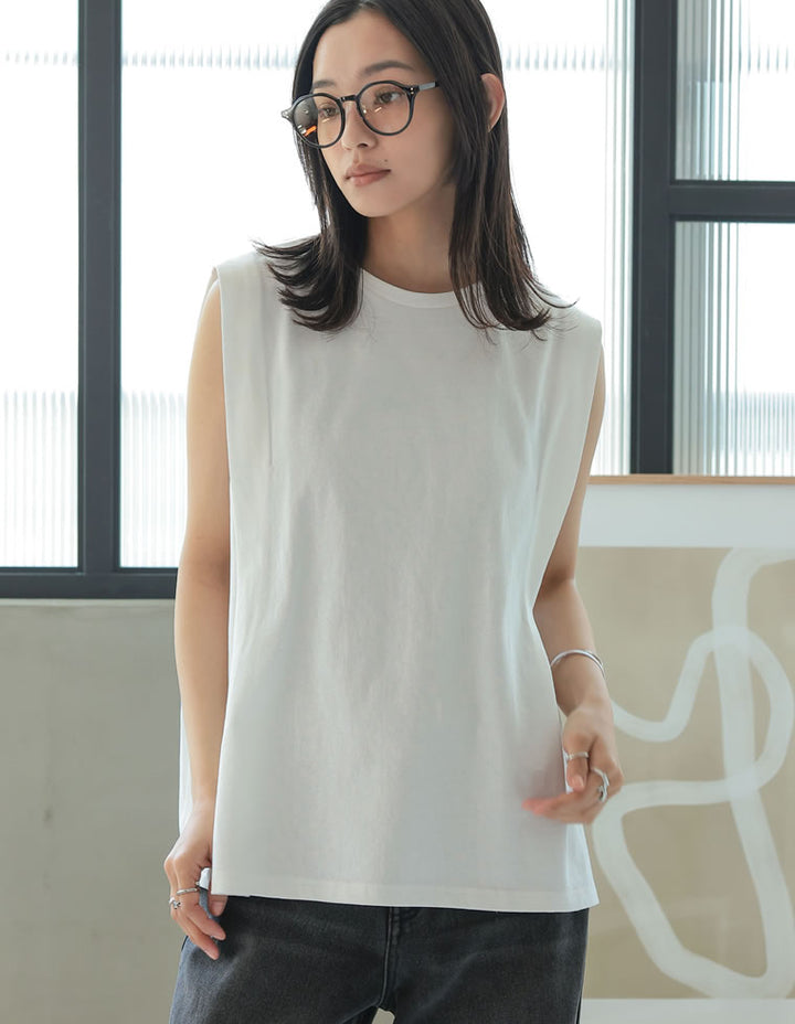 綿天竺ショルダータックノースリーブTシャツ[mb] トップス 人気レディースファッション通販 リエディ