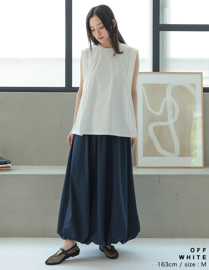 綿天竺ショルダータックノースリーブTシャツ[mb] トップス 人気レディースファッション通販 リエディ
