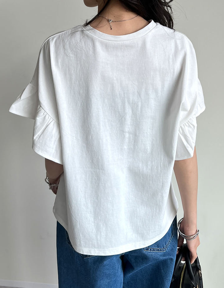 【TIME SALE 20%OFF ¥2,498⇒¥1,998】綿天竺ショルダーフリルTシャツ[mb] トップス 人気レディースファッション通販 リエディ