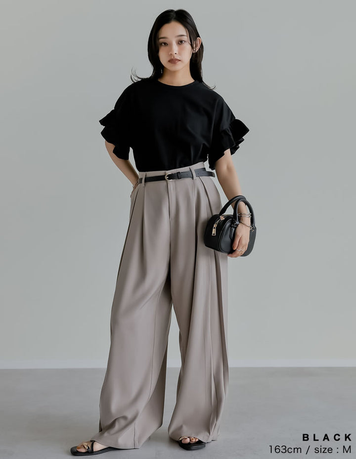 【TIME SALE 20%OFF ¥2,498⇒¥1,998】綿天竺ショルダーフリルTシャツ[mb] トップス 人気レディースファッション通販 リエディ
