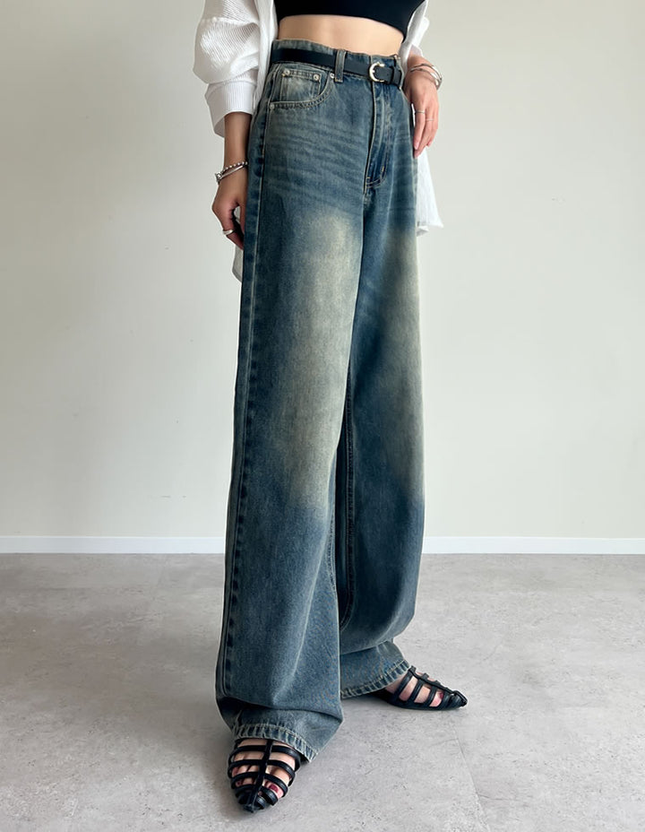 【TIME SALE 10%OFF ¥4,998⇒¥4,498】[2025 SUMMER COLLECTION][低身長/高身長サイズ有]コットンワイドストレートデニムパンツ パンツ 人気レディースファッション通販 リエディ