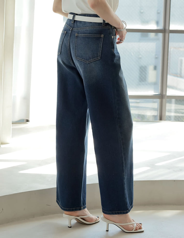 【TIME SALE 10%OFF ¥4,998⇒¥4,498】[2025 SUMMER COLLECTION][低身長/高身長サイズ有]コットンワイドストレートデニムパンツ パンツ 人気レディースファッション通販 リエディ