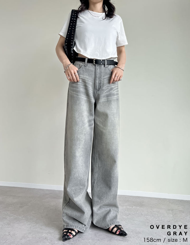 【TIME SALE 10%OFF ¥4,998⇒¥4,498】[2025 SUMMER COLLECTION][低身長/高身長サイズ有]コットンワイドストレートデニムパンツ パンツ 人気レディースファッション通販 リエディ