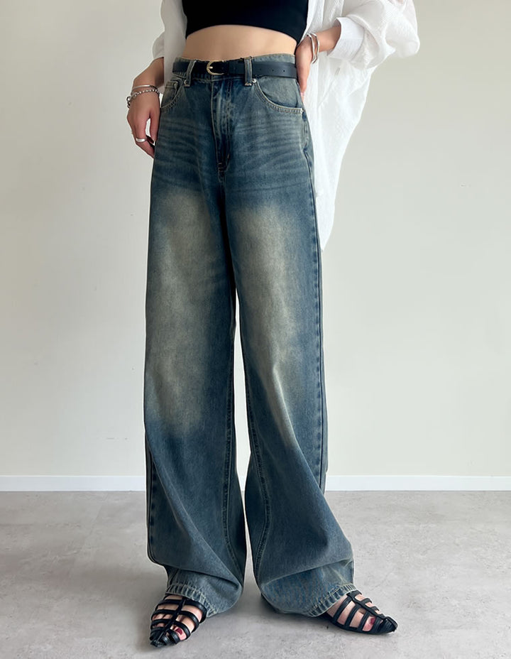 【TIME SALE 10%OFF ¥4,998⇒¥4,498】[2025 SUMMER COLLECTION][低身長/高身長サイズ有]コットンワイドストレートデニムパンツ パンツ 人気レディースファッション通販 リエディ