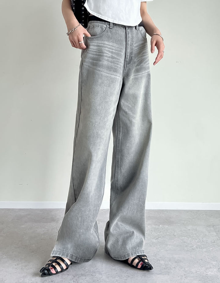 【TIME SALE 10%OFF ¥4,998⇒¥4,498】[2025 SUMMER COLLECTION][低身長/高身長サイズ有]コットンワイドストレートデニムパンツ パンツ 人気レディースファッション通販 リエディ