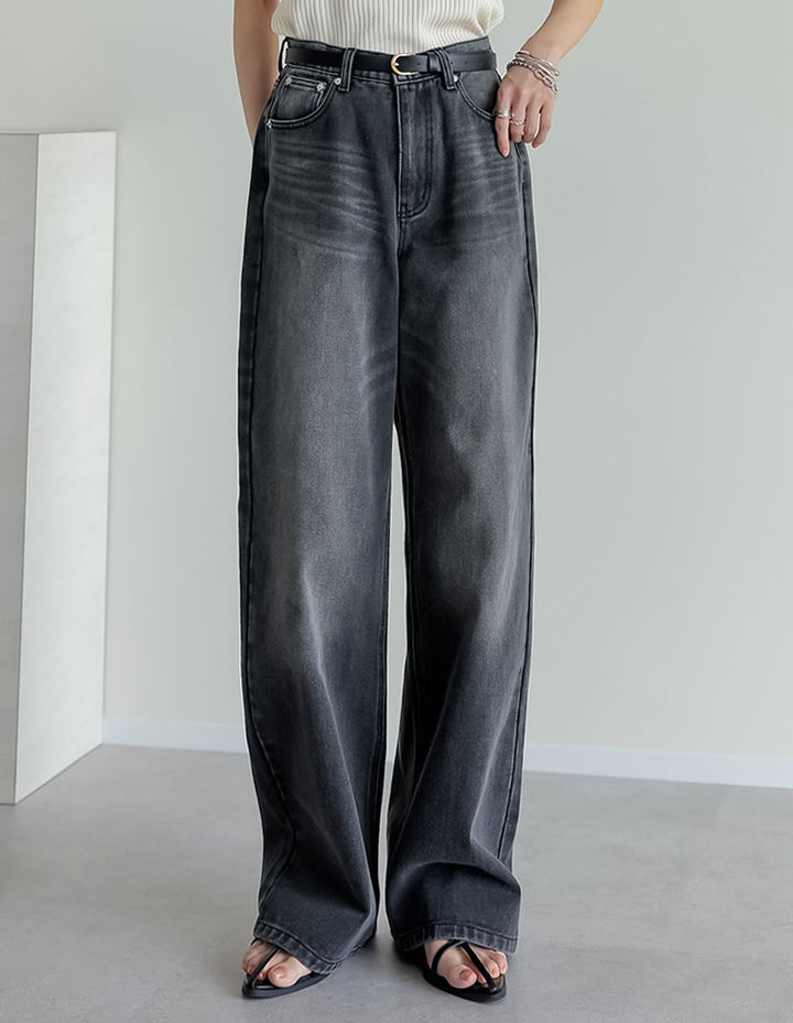 【TIME SALE 10%OFF ¥4,998⇒¥4,498】[2025 SUMMER COLLECTION][低身長/高身長サイズ有]コットンワイドストレートデニムパンツ パンツ 人気レディースファッション通販 リエディ