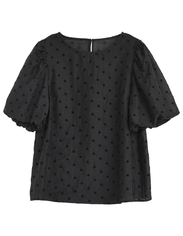 【TIME SALE 20%OFF ¥4,998⇒¥3,998】シアーフロッキードットバルーンスリーブブラウス[mb] トップス 人気レディースファッション通販 リエディ