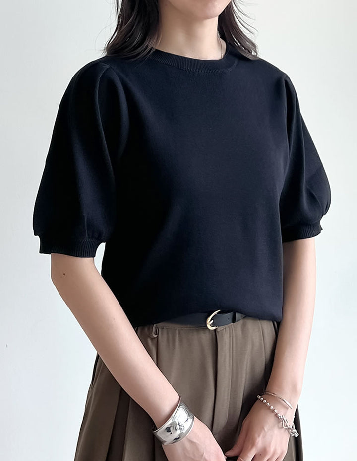 【TIME SALE 20%OFF ¥3,747⇒¥2,997】[二の腕カバー][涼感]レーヨンブレンドパフスリーブスポンジニットトップス トップス 人気レディースファッション通販 リエディ