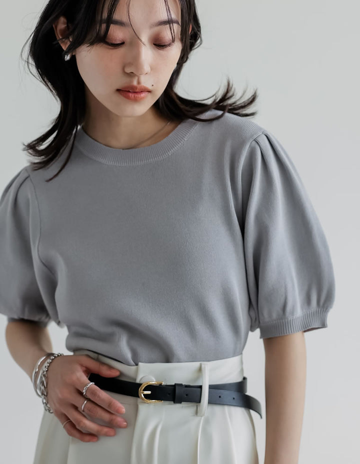 【TIME SALE 20%OFF ¥3,747⇒¥2,997】[二の腕カバー][涼感]レーヨンブレンドパフスリーブスポンジニットトップス トップス 人気レディースファッション通販 リエディ