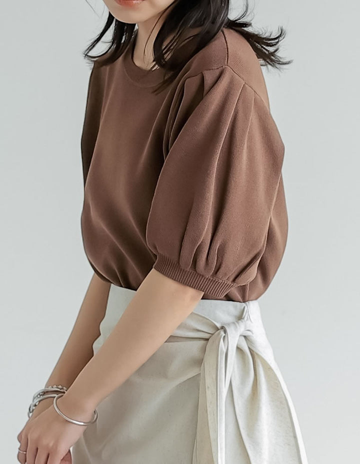 【TIME SALE 20%OFF ¥3,747⇒¥2,997】[二の腕カバー][涼感]レーヨンブレンドパフスリーブスポンジニットトップス トップス 人気レディースファッション通販 リエディ