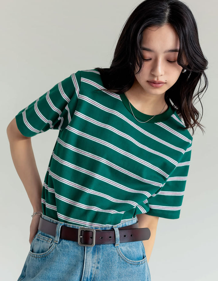 【TIME SALE 20%OFF ¥2,998⇒¥2,398】コットンブレンドボーダーor花柄Ｔシャツ[mb] トップス 人気レディースファッション通販 リエディ
