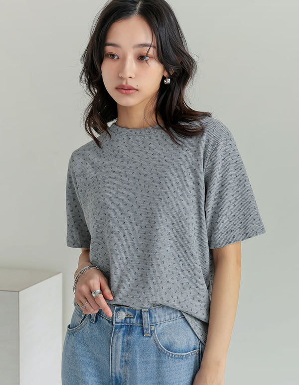 コットンブレンドボーダーor花柄Ｔシャツ[mb]