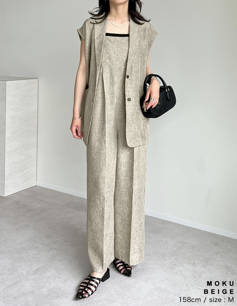 リネンライクノースリーブジレ - トップス通販 | 人気レディース