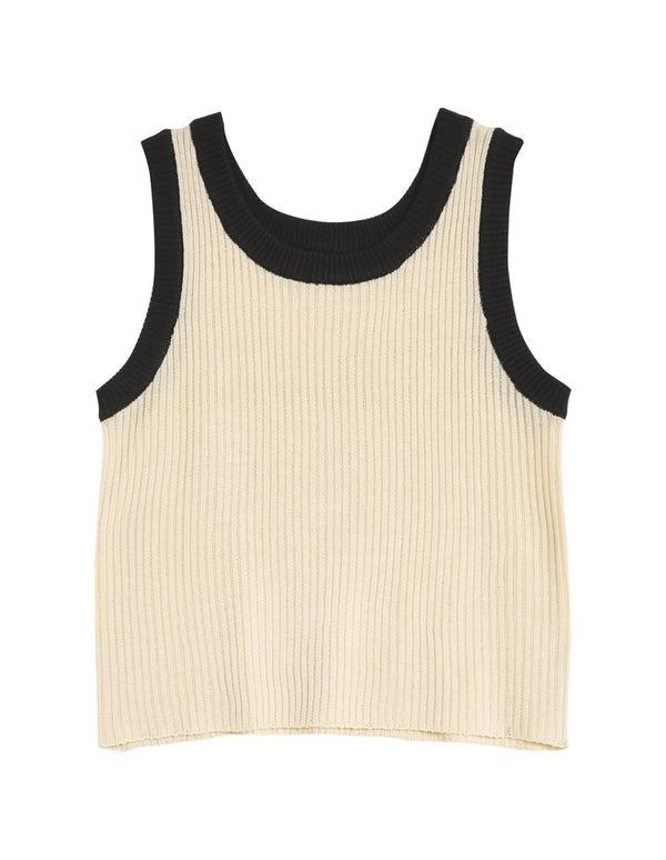 【TIME SALE 20%OFF ¥4,499⇒¥3,599】リブニット配色ノースリーブトップス[mb] トップス 人気レディースファッション通販 リエディ