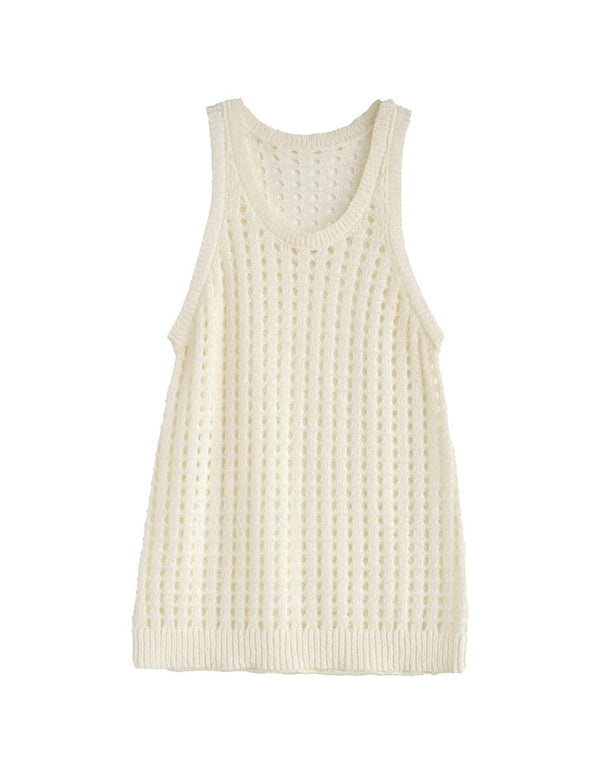 【TIME SALE 20%OFF ¥4,499⇒¥3,599】[2025 SUMMER COLLECTION]透かし編みノースリーブニットトップス[mb] トップス 人気レディースファッション通販 リエディ