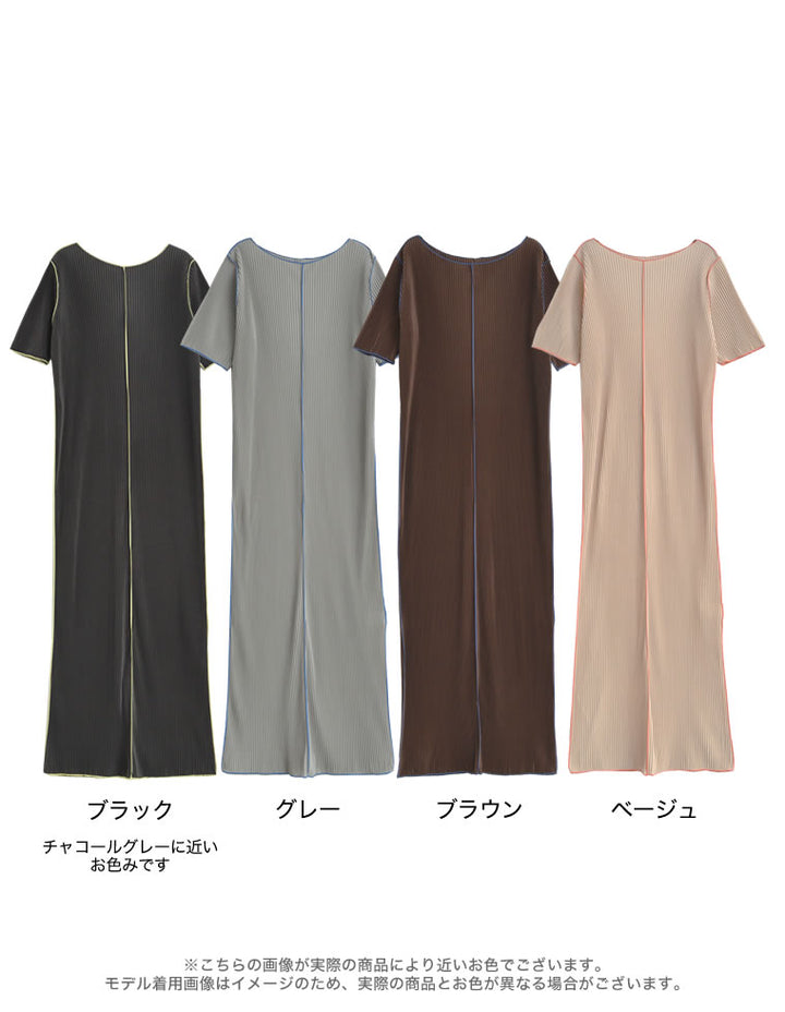 【TIME SALE 30%OFF ¥4,998⇒¥3,498】プリーツメロー配色ワンピース ワンピース 人気レディースファッション通販 リエディ