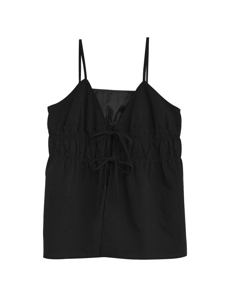 Katie♡ギンガムチェック クロップドキャミソール 黒 ブラック Katie♡ギンガムチェック クロップドキャミソール 黒 ブラック