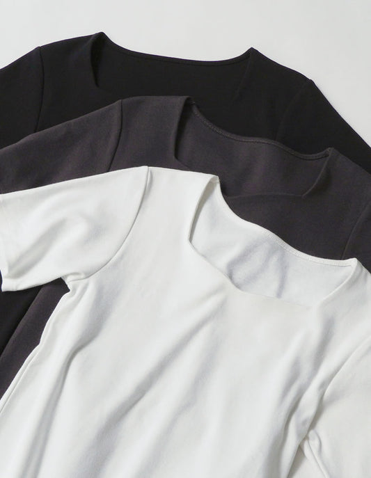 【FINAL SALE 20%OFF】[接触冷感]ペンタゴンネック半袖Tシャツ