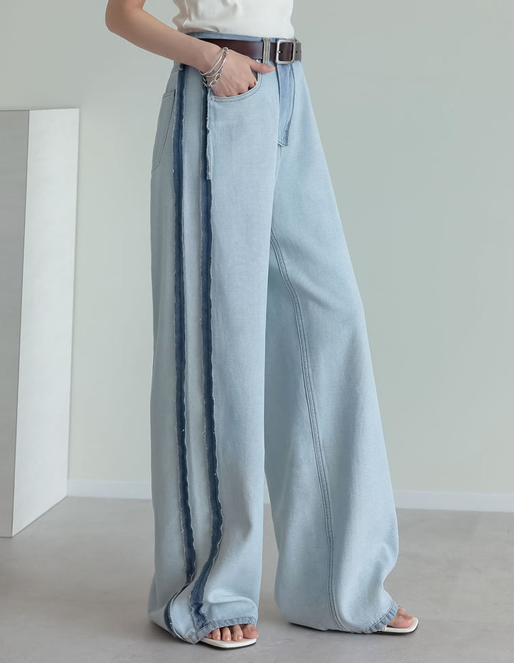 [低身長/高身長サイズ有]ライトオンスワイドストレートリバースデニムパンツ パンツ 人気レディースファッション通販 リエディ